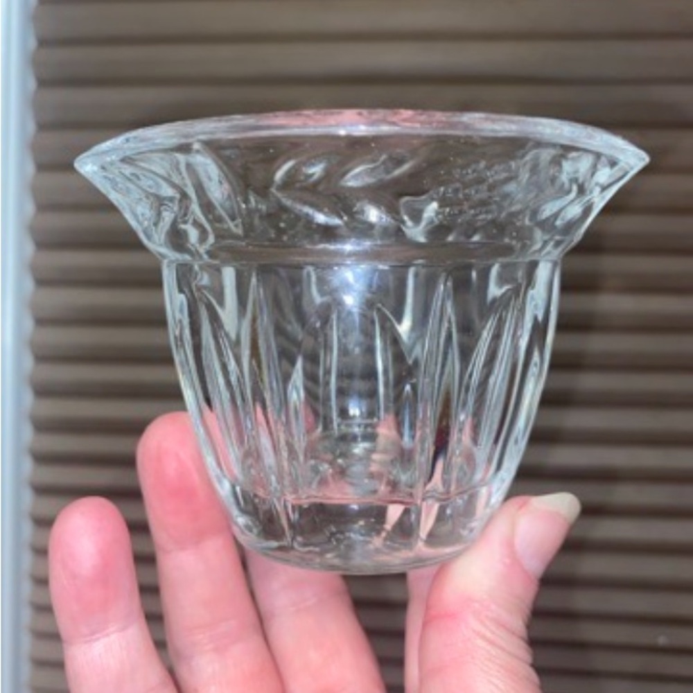 Celebrations By Mikasa Lead Crystal Flower Votive Candle Holder 3” Tall.